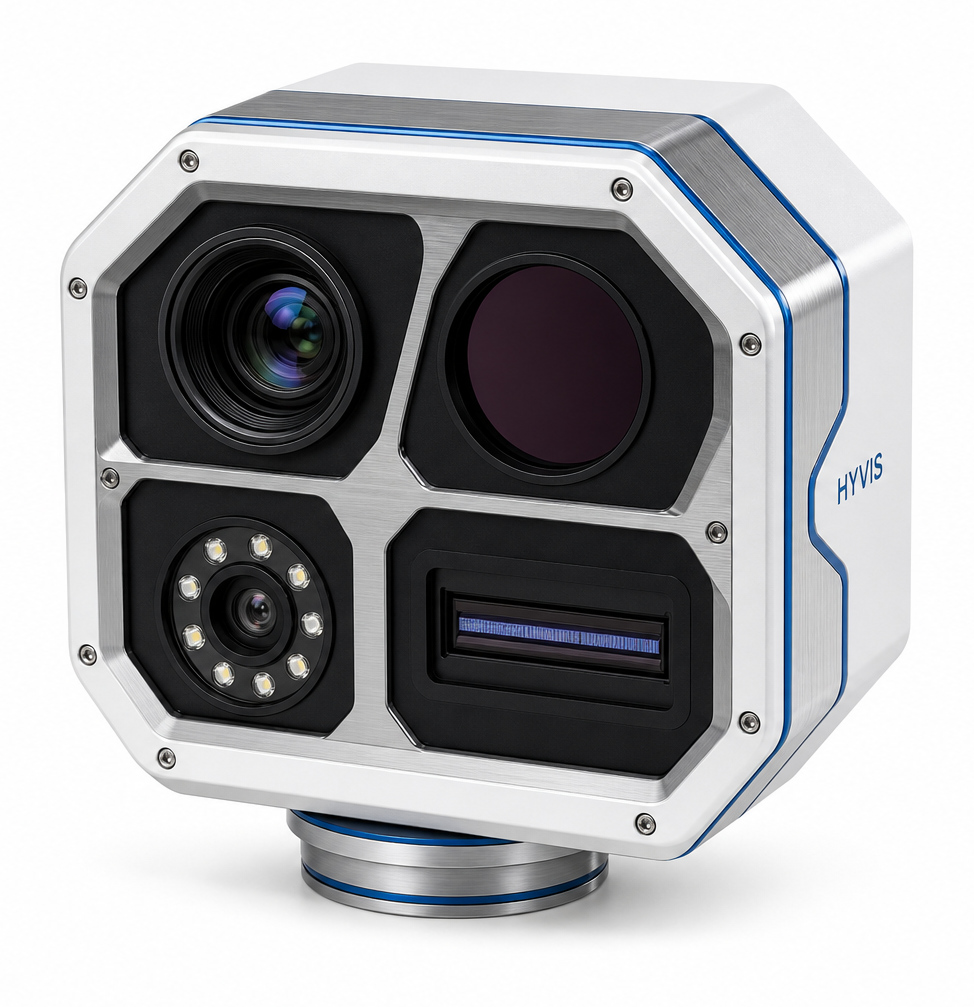 HYVIS multi-camera sensing head with RGB, thermal, infrared and hyperspectral modules