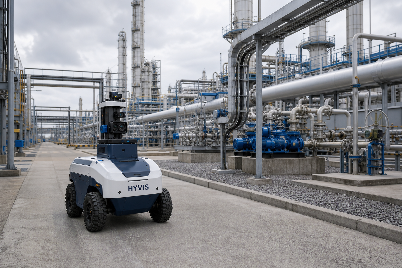 HYVIS rugged inspection platform operating in a process facility